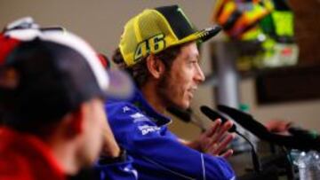 Valentino Rossi, durante la rueda de prensa en Indy. 