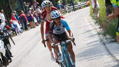 Domenico Pozzovivo rueda junto a Ilnur Zakarin durante el pasado Giro de Italia.