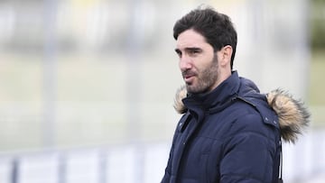 Cobe&ntilde;o, durante un entrenamiento del Rayo.