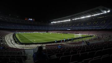 Soccer Football - Champions League - Group G - FC Barcelona v Ferencvaros - Camp Nou, Barcelona, Spain - October 20, 2020 General view during the match REUTERS/Albert Gea