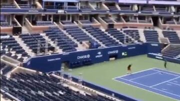 Imagen de la pista Arthur Ashe desde la Zona VIP de Felix Auger-Aliasisme.