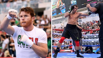 Canelo y Golovkin vuelven a subir la tensi&oacute;n durante el entrenamiento p&uacute;blico que realizaron en el Banc of California Stadium de&nbsp;Los Angeles.