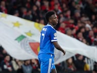 Lisbon (Portugal), 17/02/2026.- Real Madrid's Vinicius Junior reacts at the end of the UEFA Champions League soccer match between Benfica and Real Madrid, in Lisbon, Portugal, 17 February 2026. (Liga de Campeones, Lisboa) EFE/EPA/JOSE SENA GOULAO