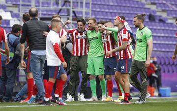 Los jugadores del Atlético de Madrid celebrando el título de campeones de LaLiga Santander después de ganar al Valladolid por 1-2