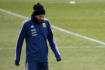 Having sat out Argentina's friendly with Italy through injury this week, Leo Messi was able to train today ahead of Tuesday's clash with Spain in Madrid.