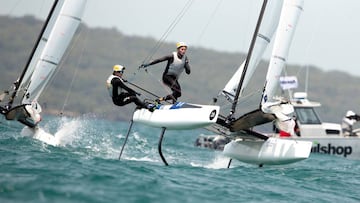 Tara Pacheco y Florian Trittel en el Mundial de Vela.