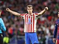 Sorloth celebrando ante el Barça.