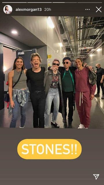 Alex Morgan, Carli Lloyd y Megan Rapinoe asistieron a un concierto de los Rolling Stones en Minneapolis y conocieron a los miembros de la famosa agrupación.