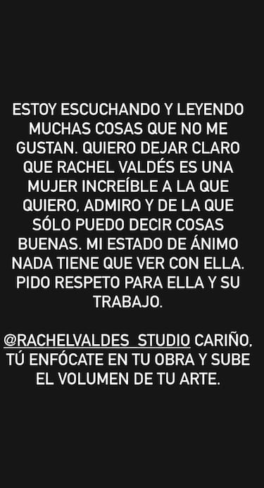 Alejandro Sanz saca la cara por Rachel Valds