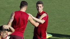 Diogo, en un entrenamiento con el Atl&eacute;tico. 