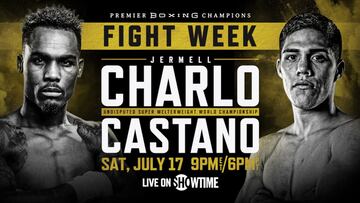 Cartel del Jermell Charlo vs Brian Castaño.