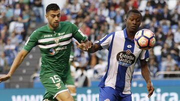 Rico y Marlos Moreno durante el partido de ida de la primera vuelta de la Liga Santander.