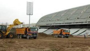 Obras en el estadio de La Peineta.