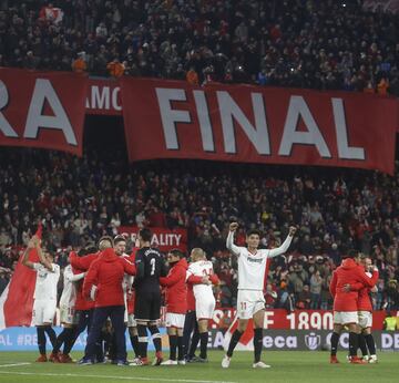 El Sevilla celebró el pase a al final.