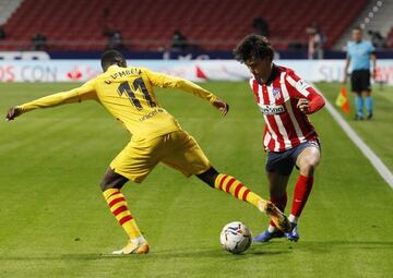 Dembélé y João Félix, en el Wanda Metropolitano.