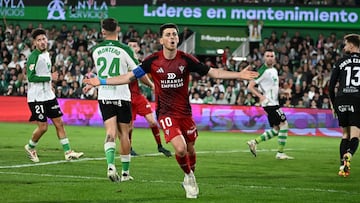 Alberto Reina hizo el gol de la victoria del Mirandés sobre el Racing.