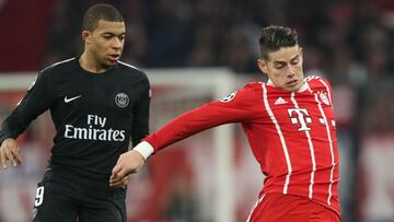 James Rodríguez y Kylian Mbappé
