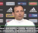 La broma de Allegri sobre la cena entre Simeone y Dybala