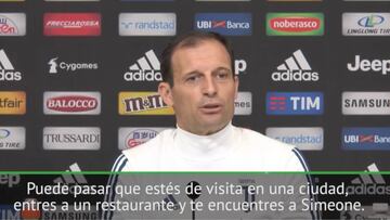 La broma de Allegri sobre la reunión entre Simeone y Dybala