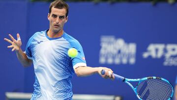 ZHUHAI, CHINA - SEPTEMBER 23: Albert Ramos-Vinolas of Spain returns a shot in the first round match against Yoshihito Nishioka of Japan on Day one of 2019 ATP World Tour 250 Zhuhai Championships at Hengqin Tennis Center on September 23, 2019 in Zhuhai, Guangdong Province of China. (Photo by VCG/VCG via Getty Images)