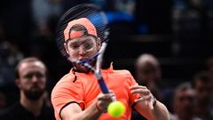 USA&#039;s Jack Sock returns the ball to France&#039;s Richard Gasquet during their third round tennis match at the ATP World Tour Masters 1000 indoor tournament in Paris on November 3, 2016. / AFP PHOTO / MIGUEL MEDINA