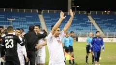Olivera tras un partido en la liga de Bahrein.