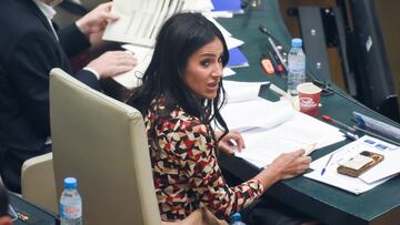 La vicealcaldesa de Madrid, Bego?a Villac¨ªs, durante una sesi¨®n ordinaria del Pleno Municipal del Ayuntamiento de Madrid, en el Palacio de Cibeles, a 31 de enero de 2023, en Madrid (Espa?a). El pleno se celebra con dos de las proposiciones dedicadas al parking subterr¨¢neo del Hospital Ni?o Jes¨²s, as¨ª como se pedir¨¢ retirar el nombre de Pl¨¢cido Domingo de los espacios donde est¨¦ y dar el de Benedicto XVI a un espacio en la capital. Adem¨¢s, durante el pleno el grupo municipal del PP eleva una moci¨®n para instar al Gobierno la ¡®¡¯revisi¨®n, por v¨ªa urgencia, de la Ley de garant¨ªa integral de la libertad sexual¡¯¡¯.
31 ENERO 2023;PLENO;AYUNTAMIENTO;MADRID
Gustavo Valiente / Europa Press
31/01/2023