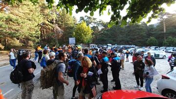 Imagen de la zona del puesto de mando antes del inicio de la segunda jornada de búsqueda de Blanca Fernández Ochoa en Cercedilla.