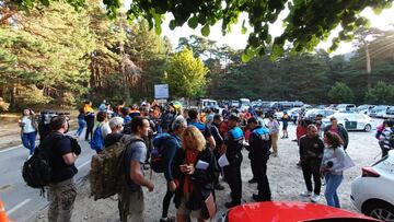 Imagen de la zona del puesto de mando antes del inicio de la segunda jornada de b&uacute;squeda de Blanca Fern&aacute;ndez Ochoa en Cercedilla.