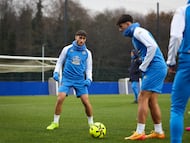 Altimira, en un entrenamiento del Deportivo.