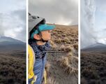 Viral: Alpinista graba tremor del volcán Popocatépetl a 1km de distancia