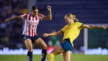 Sarah Luebbert of America during the 10th round match between America and Guadalajara as part of the Liga BBVA MX Femenil, Torneo Apertura 2024 at Ciudad de los Deportes Stadium on September 15, 2024 in Mexico City, Mexico.