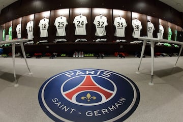 PSG's dressing room in Singapore.