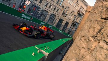 Verstappen en el trazado de Azerbaiyán.