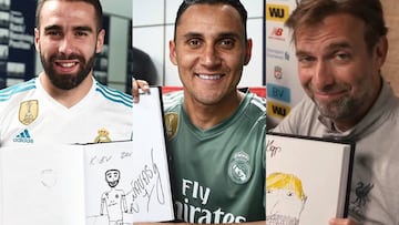 Dani Carvajal, Keylor Navas o J&uuml;rgen Klopp tambi&eacute;n se han dibujado para la final de la Champions League.