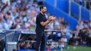 José Bordalás durante el partido de LaLiga EA Sports contra el Celta.