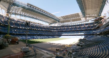 Vista del Santiago Bernabéu por dentro.