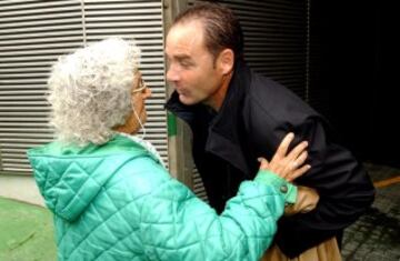 Con el entrenador Víctor Fernández.