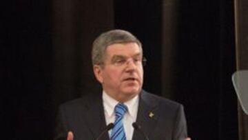 El presidente del COI, Thomas Bach, durante la sesi&oacute;n celebrada en Sochi durante el mes de febrero de 2014.