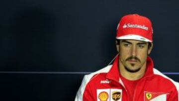 Alonso, durante la rueda de prensa en Silverstone. 