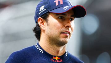 JEDDAH, SAUDI ARABIA - MARCH 19: Race winner Sergio Perez of Mexico and Oracle Red Bull Racing looks on after the F1 Grand Prix of Saudi Arabia at Jeddah Corniche Circuit on March 19, 2023 in Jeddah, Saudi Arabia. (Photo by Dan Istitene - Formula 1/Formula 1 via Getty Images)