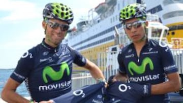 Valverde y Quintana, ayer en C&oacute;rcega.