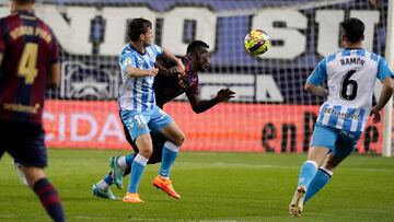 Febas, en un lance del Málaga - Levante.
