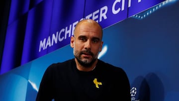Soccer Football - Champions League - Manchester City Press Conference - City Football Academy, Manchester, Britain - March 6, 2018   Manchester City manager Pep Guardiola after the press conference   Action Images via Reuters/Jason Cairnduff