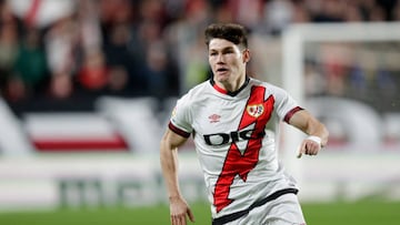 Fran García, durante el partido contra el Madrid.