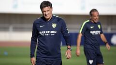 M&iacute;chel, en un entrenamiento en el Ciudad de M&aacute;laga.