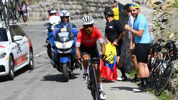 SERRE CHEVALIER, FRANCE - JULY 13: Nairo Alexander Quintana Rojas of Colombia and Team Arkéa - Samsic competes in the chase group at Col du Galibier (2630m) during the 109th Tour de France 2022, Stage 11 a 151,7km stage from Albertville to Col de Granon - Serre Chevalier 2404m / #TDF2022 / #WorldTour / on July 13, 2022 in Col de Granon-Serre Chevalier, France. (Photo by Tim de Waele/Getty Images)