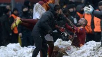 Wesley Sneijder celebra su gol ante la Juve.