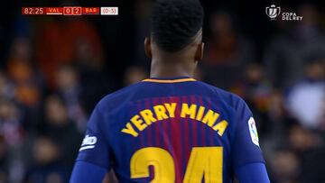 Guarden este imagen: debut histórico de Yerry Mina con Barcelona