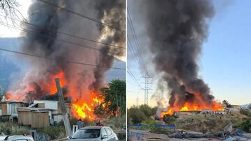 Terrible incendio en La Florida: fuego arrasó en el Campamento Dignidad